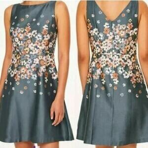 Loft Lightweight Blue Floral Cotton Sleeveless Dress Size 16 Garden Party Fairy